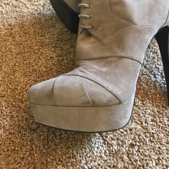 Auth PRADA Suede Platform Booties Boots Shoes 38.5 - Picture 7 of 7